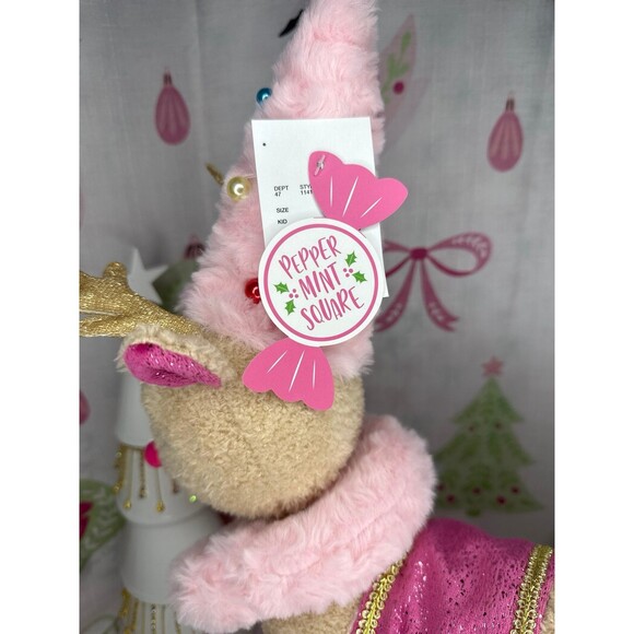 Plush Pink Reindeer Greeter/Shelf Sitter - Picture 6 of 6